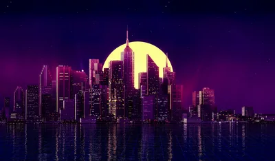 Neon Metropolis Under the Synthwave Moon - free city & urban wallpaper 3840×2250