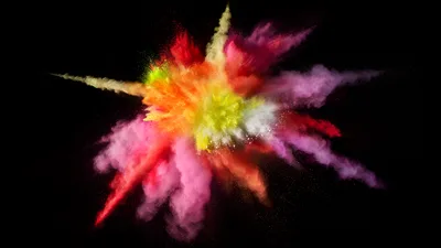 Vibrant Color Burst Splash on Black - free photography wallpaper 5120×2880
