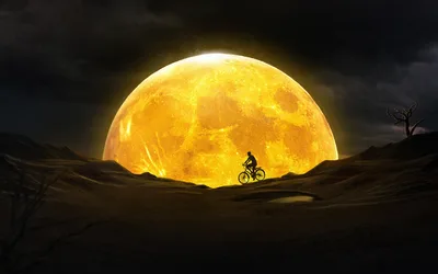Desert Dreams Under the Golden Moon - free fantasy wallpaper 3512×2193