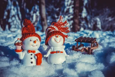 Cheerful Snowmen in Winter's Snowy Christmas Wonderland - free kids & cute wallpaper 4896×3264