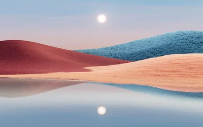 Moonlit Valley Reflection at Dusk - free nature wallpaper 3840×2400
