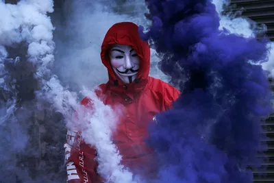 Anonymous in Red: Smoke and Mystery - free people & portraits wallpaper 6000×4000