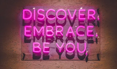 Neon Pink Embrace: Discover Your True Self - free cyberpunk wallpaper 3748×2217