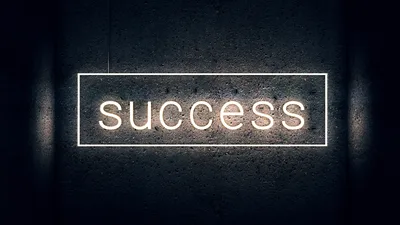 Neon Success on Dark Wall - free dark wallpaper 3600×2025