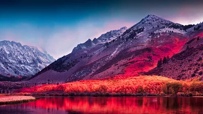 Crimson Autumn in the Sierra Nevada - free nature wallpaper 5120×2880