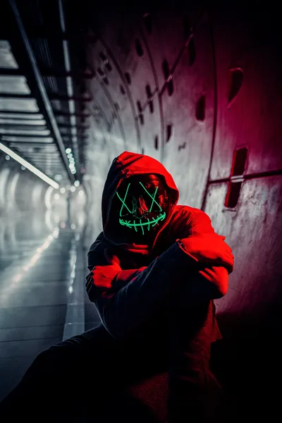 Neon Phantom in the Red Tunnel - free photography wallpaper 3877×5815