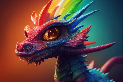 Vibrant Rainbow Dragon Pop Art Masterpiece - free fantasy wallpaper 3840×2560