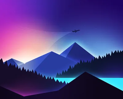 Midnight Flight Over Alpine Dreams - free nature wallpaper 3200×2560