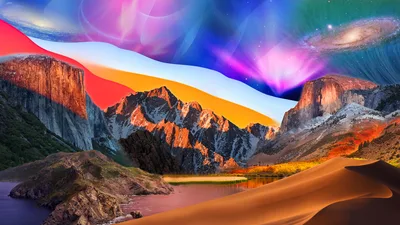 Colorful Mountain Fusion Landscape - free nature wallpaper 7680×4320
