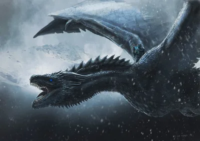 Icy Skies: The Night King's Frozen Dragon - free gaming wallpaper 3508×2480