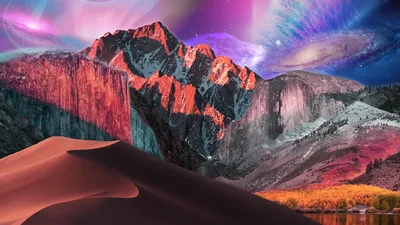 Surreal Mountain Dreams in Cosmic Light - free nature wallpaper 5120×2880