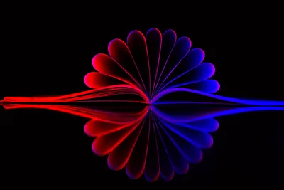 Neon Pages: Red and Blue Symmetry - free abstract wallpaper 6000×4000
