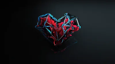 Neon Heartbeat in Darkness - free dark wallpaper 3840×2160
