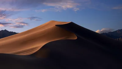 Golden Dunes at Dusk in Mojave Desert - free nature wallpaper 5120×2880