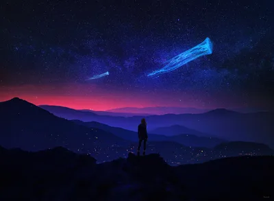 Dreaming Among Stars and Jellyfish - free fantasy wallpaper 3840×2815