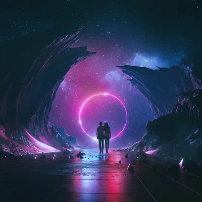Destiny's Pink Horizon: A Couple's Neon Dream - free kids & cute wallpaper 4000×4000
