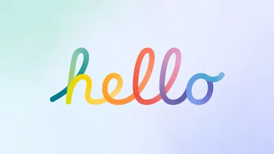 Colorful Hello: Pastel Gradient Typography - free abstract wallpaper 5120×2880