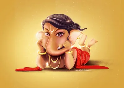 Adorable Little Ganesha - Divine Blessings in Gold - free kids & cute wallpaper 3840×2715