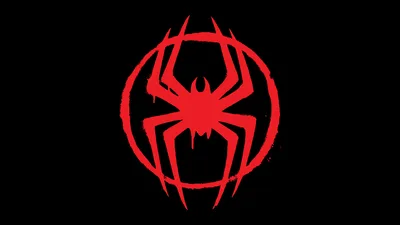 Spider-Verse Red Spider Logo AMOLED 8K - free dark wallpaper 8000×4500