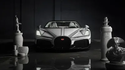 Eternal White Bugatti Mistral in Darkness - free wallpaper 5120×2880