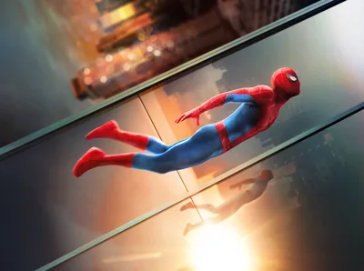 Spider-Man Soaring Through the City Skyline - free movies & tv wallpaper 5120×3814