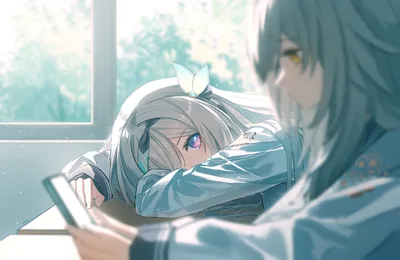 Firefly's Gentle Sorrow by the Window - free anime wallpaper 4000×2600