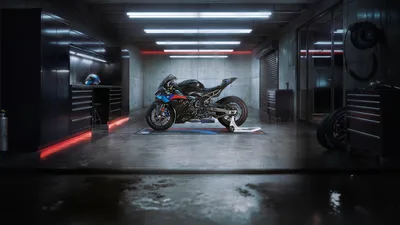 BMW S 1000 RR M Sport in Dark Garage - free cars & vehicles wallpaper 5120×2880