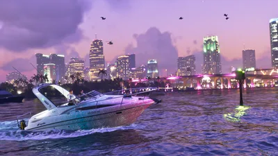 Vice City Nights: Speedboat Dreams - free gaming wallpaper 3840×2160
