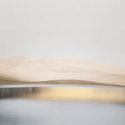 Desert Mirage: Minimalist Lake Reflection - free nature wallpaper 3840×3840