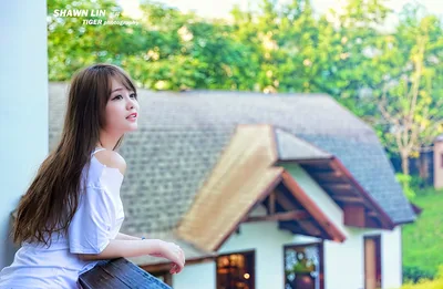 Young Woman in White Shirt by Rural House - free people & portraits wallpaper 5120×3346