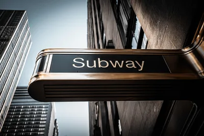 Subway Station Sign in Urban Downtown Setting - free city & urban wallpaper 5885×3931