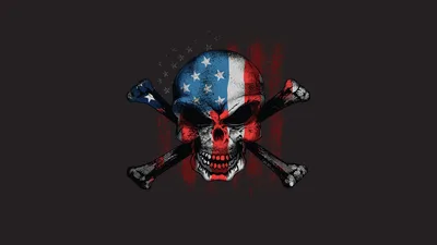 American Skull and Crossbones Patriotic Dark - free dark wallpaper 5120×2880