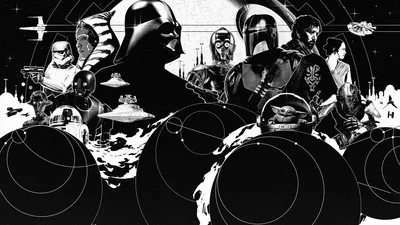 Star Wars Legacy in Black and White - free wallpaper 3840×2160