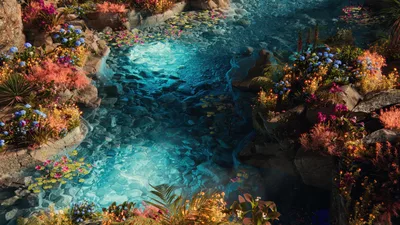 Paradise Water Stream - free nature wallpaper 5120×2880