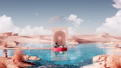 Astronaut Vacation - free fantasy wallpaper 5120×2880