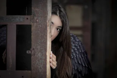 Mysterious Angel Peeking Through Shadows - free people & portraits wallpaper 6000×4000
