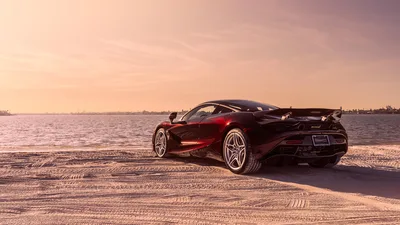 Red Sports Car at Sunset Beach - free cars & vehicles wallpaper 6000×3375