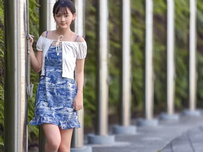Asian Woman In Floral Dress By Metal Pathway - free people & portraits wallpaper 4096×3072