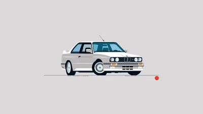 Classic BMW M3 E30 Minimalist Vector Art - free art & design wallpaper 2560×1440