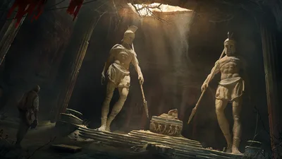 Ancient Tomb Guardian Statues - free art & design wallpaper 1920×1080
