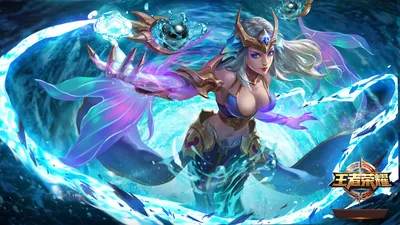 Aquatic Sorceress: Crown of Water Magic - free gaming wallpaper 1920×1080