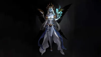 Celestial Sorceress: Wings of Ethereal Power - free art & design wallpaper 4294×2415