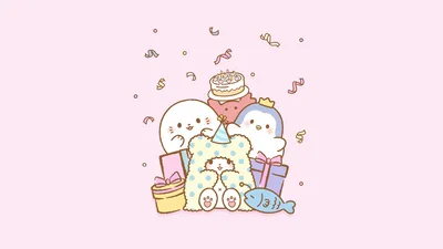 Moppu's Pastel Birthday Celebration - free anime wallpaper 5120×2880