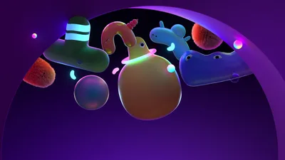 Neon Glow Fuzzy Monsters in Purple Dreams - free anime wallpaper 3840×2160
