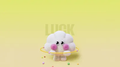 Fluffy Cloud Character With Lucky Hoop - free anime wallpaper 5120×2880