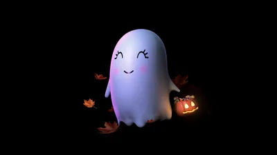 Cute Ghost's Spooky Halloween Night - free anime wallpaper 5120×2880