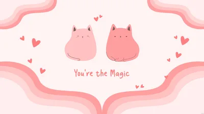 Cute Kawaii Cats Magic Love Illustration - free anime wallpaper 8000×4500