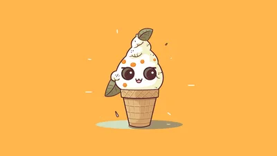 Cute Kawaii Ice Cream in the Desert Sun - free anime wallpaper 5120×2880