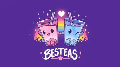 Besteas: Cute Bubble Tea Love in Rainbow Dreams - free anime wallpaper 8000×4500