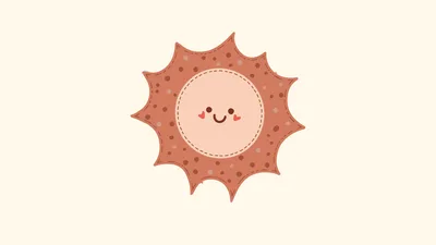 Cheerful Kawaii Sun with Smiling Face - free anime wallpaper 5120×2880